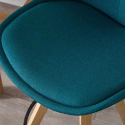 Mørteens Chaises de bar Aledas II - Bleu pétrole - Lot de 2 -Commodes enfant Soldes barstuhl aledas ii 2er set webstoff gummibaum massiv petrol 4851356