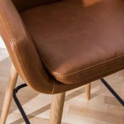 Mørteens Chaises de bar Nicholas I - Imitation cuir / Chêne massif - Marron vintage - Lot de 2 -Commodes enfant Soldes barstuhl nicholas i 2er set kunstleder eiche massiv vintage braun 4793712