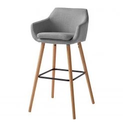 Mørteens Chaises de bar Nicholas II - Granit - Lot de 2 -Commodes enfant Soldes barstuhl nicholas ii webstoff 2er set eiche massiv granit 4783764