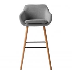 Mørteens Chaises de bar Nicholas II - Granit - Lot de 2 -Commodes enfant Soldes barstuhl nicholas ii webstoff 2er set eiche massiv granit 4783768