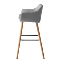 Mørteens Chaises de bar Nicholas II - Granit - Lot de 2 -Commodes enfant Soldes barstuhl nicholas ii webstoff 2er set eiche massiv granit 4783772