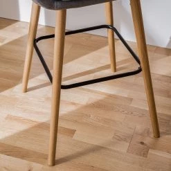 Mørteens Chaises de bar Nicholas II - Granit - Lot de 2 -Commodes enfant Soldes barstuhl nicholas ii webstoff 2er set eiche massiv granit 4793724