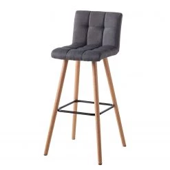 Mørteens Chaises de bar Panola (lot de 2) - Basalte -Commodes enfant Soldes barstuhl panola 2er set webstoff buche massiv grau 4408644