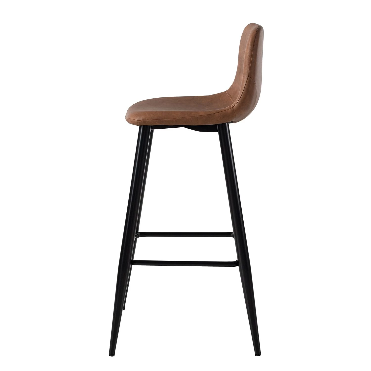 Ars manufacti Chaises de bar Pohang (lot de 2) - Imitation cuir / Métal - Marron / noir 4 Ars manufacti Chaises de bar Pohang (lot de 2) - Imitation cuir / Métal - Marron / noir – Image 4