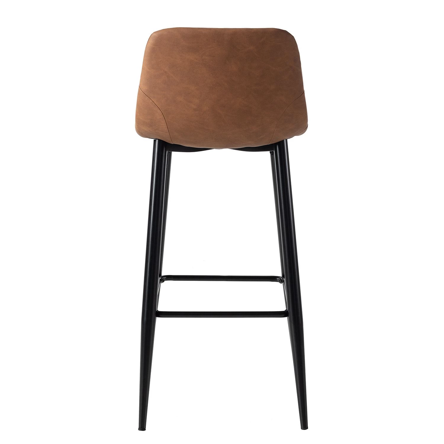 Ars manufacti Chaises de bar Pohang (lot de 2) - Imitation cuir / Métal - Marron / noir 5 Ars manufacti Chaises de bar Pohang (lot de 2) - Imitation cuir / Métal - Marron / noir – Image 5