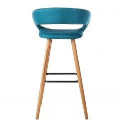 Mørteens Chaises de bar Volda (lot de 2) - Bleu pétrole -Commodes enfant Soldes barstuhl volda 2er set webstoff eiche massiv petrol 4017380