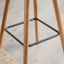 Mørteens Chaises de bar Volda (lot de 2) - Bleu pétrole -Commodes enfant Soldes barstuhl volda 2er set webstoff eiche massiv petrol 4040292