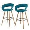 Mørteens Chaises de bar Volda (lot de 2) - Bleu pétrole