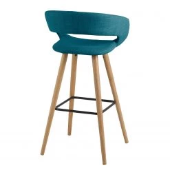 Mørteens Chaises de bar Volda (lot de 2) - Bleu pétrole -Commodes enfant Soldes barstuhl volda 2er set webstoff eiche massiv petrol 4851124