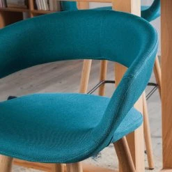 Mørteens Chaises de bar Volda (lot de 2) - Bleu pétrole -Commodes enfant Soldes barstuhl volda 2er set webstoff eiche massiv petrol 4851132