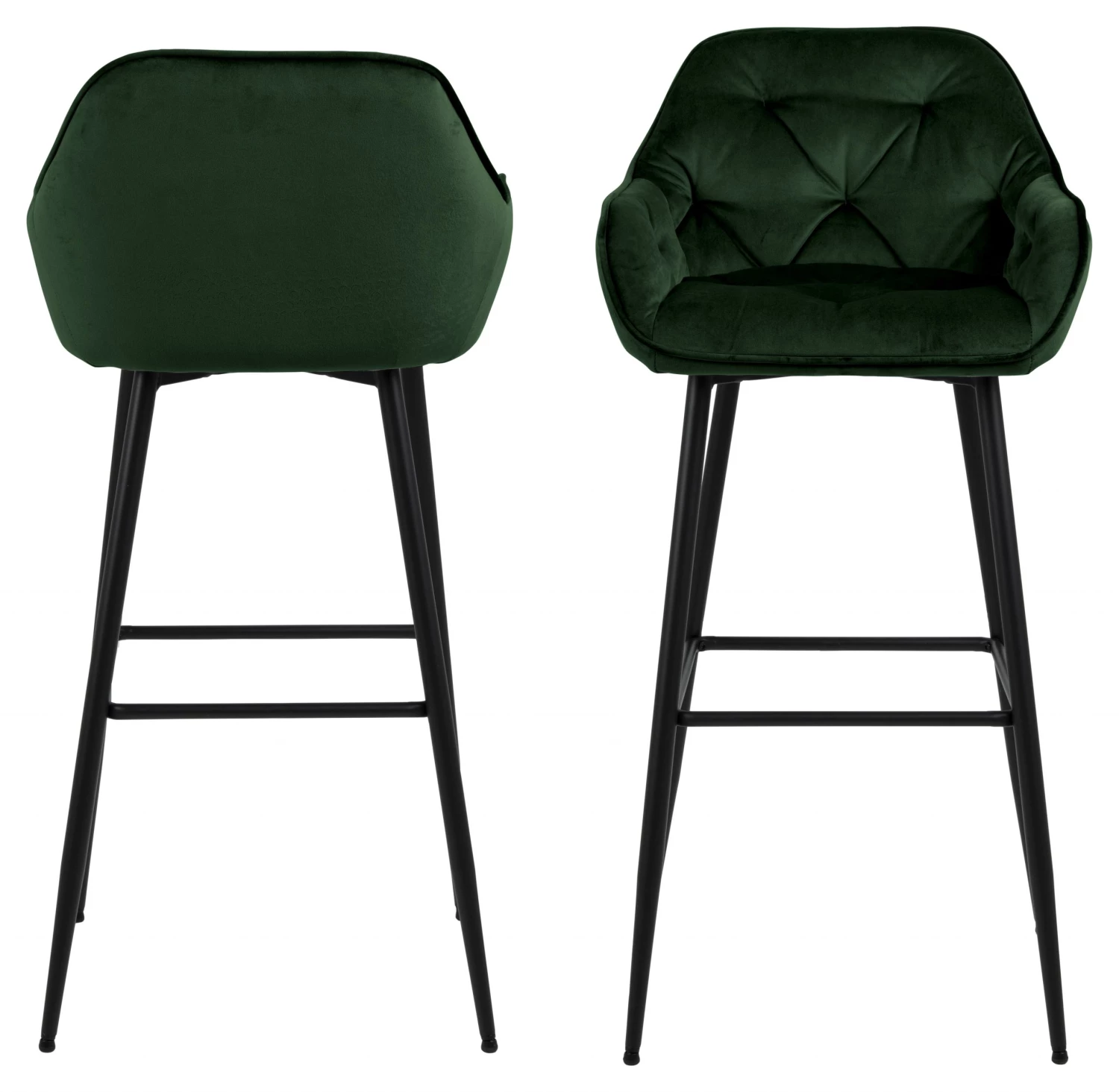 Jack & Alice Chaises de bar Magrin (lot de 2) - Vert 2 Jack & Alice Chaises de bar Magrin (lot de 2) - Vert – Image 2