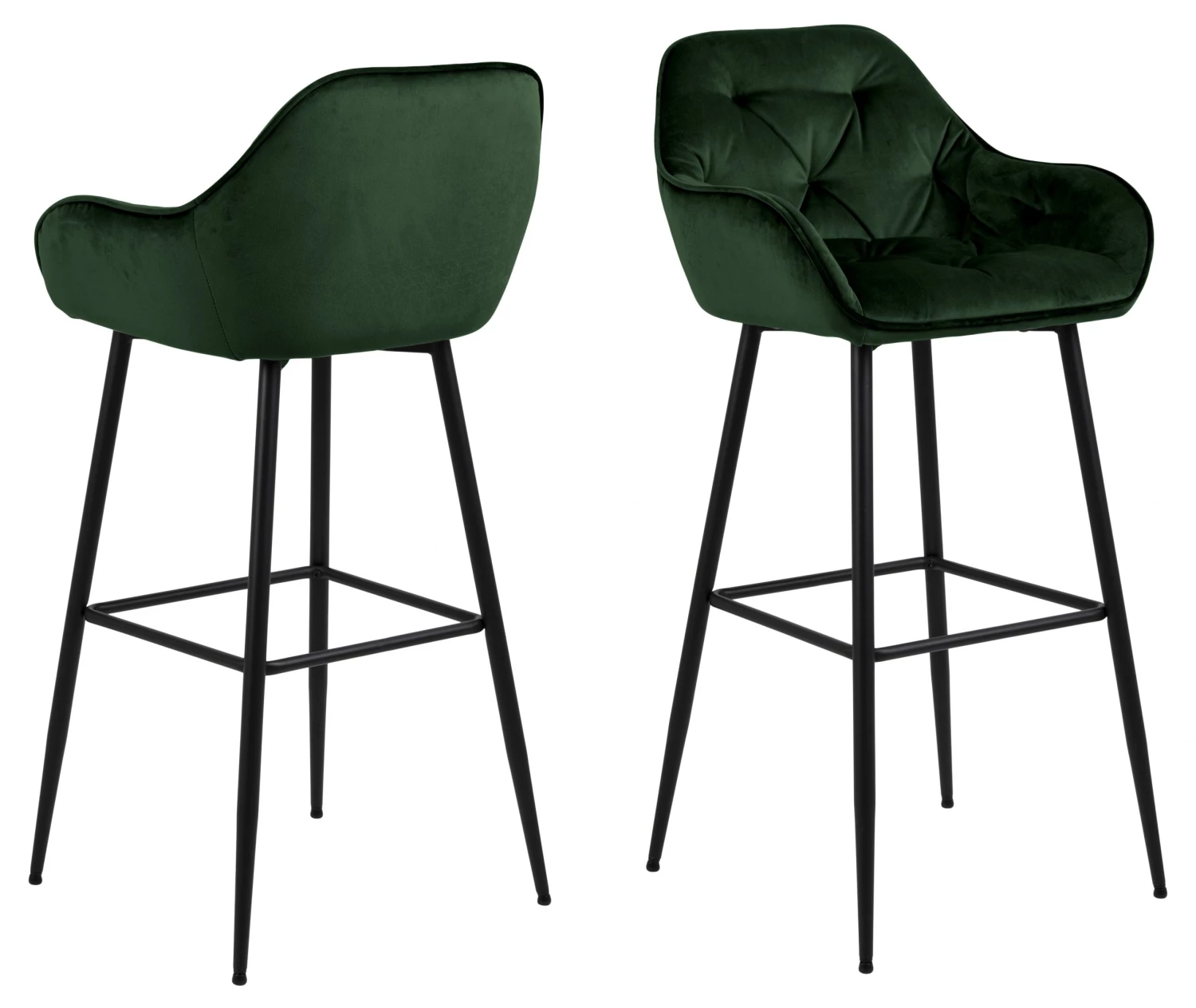 Jack & Alice Chaises de bar Magrin (lot de 2) - Vert 1 Jack & Alice Chaises de bar Magrin (lot de 2) - Vert