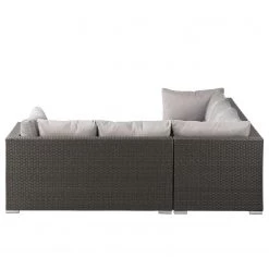 Jardi Ensemble lounge Paradise Lounge I - 4 éléments - Tissu / Polyrotin- Gris clair / Gris -Commodes enfant Soldes loungeset paradise lounge i 4 teilig webstoff polyrattan hellgrau grau 4533256