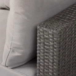 Jardi Ensemble lounge Paradise Lounge I - 4 éléments - Tissu / Polyrotin- Gris clair / Gris -Commodes enfant Soldes loungeset paradise lounge i 4 teilig webstoff polyrattan hellgrau grau 4533272