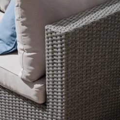 Jardi Ensemble lounge Paradise Lounge I - 4 éléments - Tissu / Polyrotin- Gris clair / Gris -Commodes enfant Soldes loungeset paradise lounge i 4 teilig webstoff polyrattan hellgrau grau 4561004