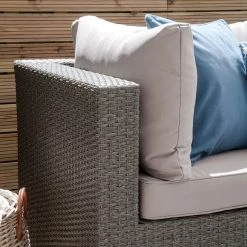 Jardi Ensemble lounge Paradise Lounge I - 4 éléments - Tissu / Polyrotin- Gris clair / Gris -Commodes enfant Soldes loungeset paradise lounge i 4 teilig webstoff polyrattan hellgrau grau 4561020