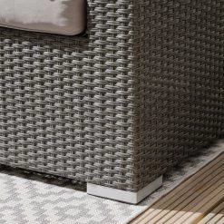 Jardi Ensemble lounge Paradise Lounge I - 4 éléments - Tissu / Polyrotin- Gris clair / Gris -Commodes enfant Soldes loungeset paradise lounge i 4 teilig webstoff polyrattan hellgrau grau 4561028