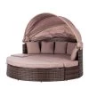Merxx Salon de jardin modulable Riva - Polyrotin / Textile marron Taupe