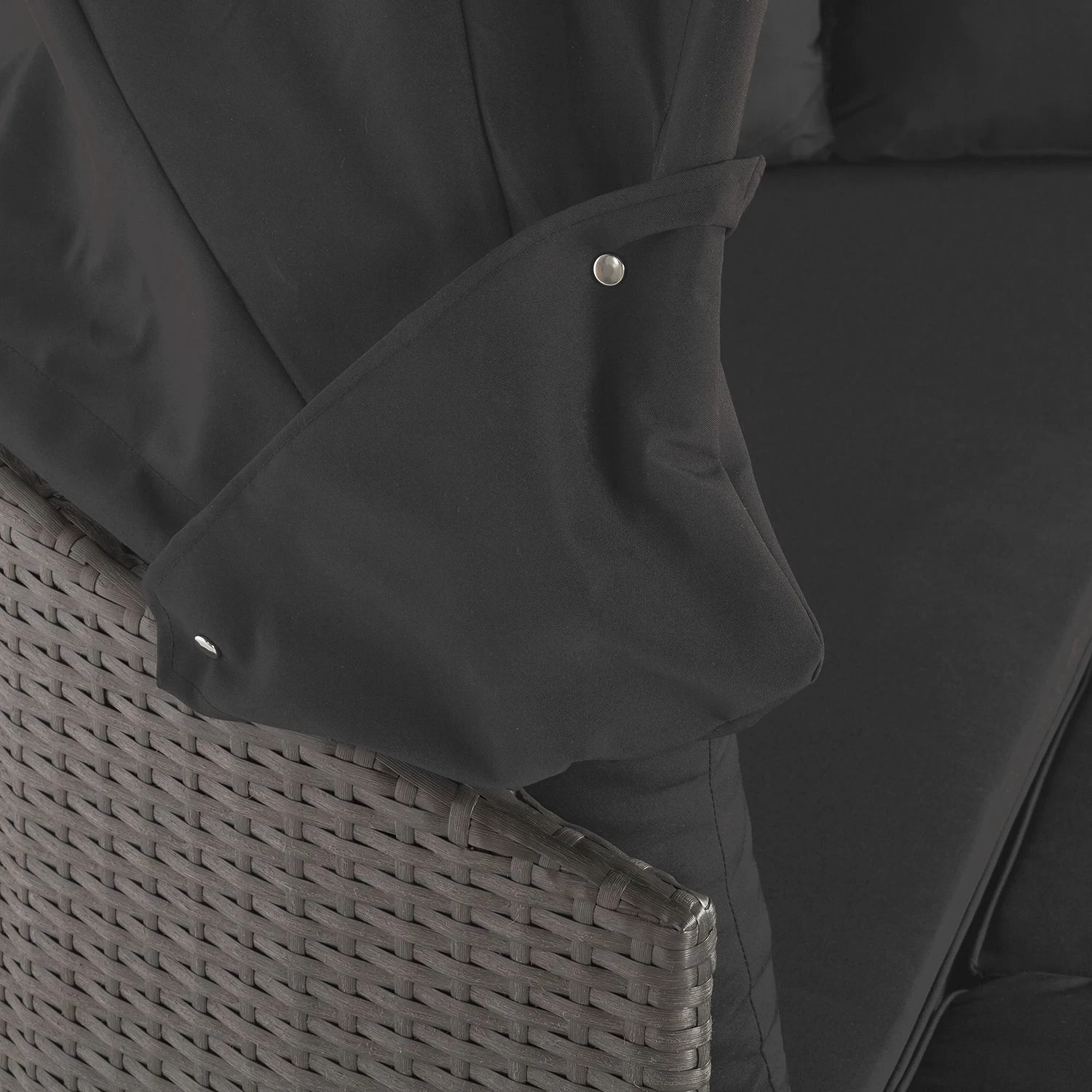 Merxx Salon de jardin modulable Riva - Polyrotin / Tissu - Gris 11 Merxx Salon de jardin modulable Riva - Polyrotin / Tissu - Gris – Image 11