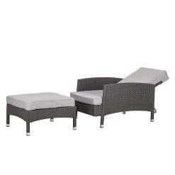 Salon de jardin Paradise Lounge - Avec repose-pieds - Polyrotin gris 21 Salon de jardin Paradise Lounge - Avec repose-pieds - Polyrotin gris -Commodes enfant Soldes sessel set paradise lounge mit hocker polyrattan grau 347302