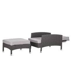 Salon de jardin Paradise Lounge - Avec repose-pieds - Polyrotin gris 17 Salon de jardin Paradise Lounge - Avec repose-pieds - Polyrotin gris -Commodes enfant Soldes sessel set paradise lounge mit hocker polyrattan grau 347303