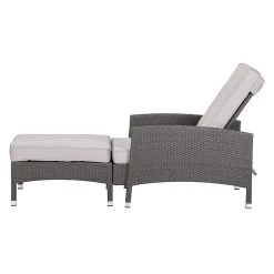 Salon de jardin Paradise Lounge - Avec repose-pieds - Polyrotin gris 20 Salon de jardin Paradise Lounge - Avec repose-pieds - Polyrotin gris -Commodes enfant Soldes sessel set paradise lounge mit hocker polyrattan grau 347304