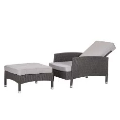 Salon de jardin Paradise Lounge - Avec repose-pieds - Polyrotin gris 22 Salon de jardin Paradise Lounge - Avec repose-pieds - Polyrotin gris -Commodes enfant Soldes sessel set paradise lounge mit hocker polyrattan grau 347309